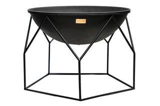 OUTDOOR BUCKINGHAM FIREBOWL BLACK IRON H51CM W70CM - RRP £300: LOCATION - A6