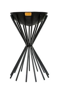 OUTDOOR TALL METAL DAKOTA FIRE PIT IN BLACK H65CM W38CM - RRP £230: LOCATION - A9