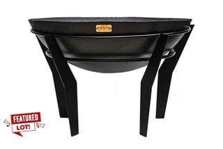 OUTDOOR METAL KENDAL FIREBOWL ON STAND IN BLACK H44.5CM W77CM - RRP £400: LOCATION - A6