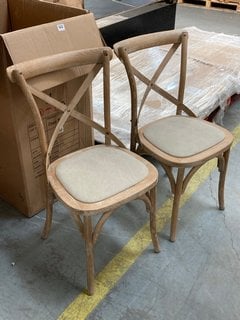 GALLERY INTERIORS SET OF 2 CAFE DINING CHAIRS IN NATURAL: LOCATION - B7