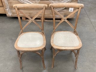 GALLERY INTERIORS SET OF 2 CAFE DINING CHAIRS IN NATURAL: LOCATION - B7