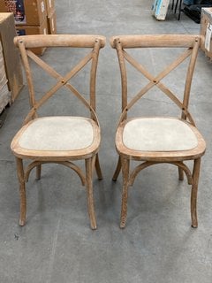 GALLERY INTERIORS SET OF 2 CAFE DINING CHAIRS IN NATURAL: LOCATION - B7