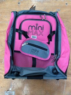 MINI MAX WHEELED SMALL CASE IN GREY AND PINK: LOCATION - B9