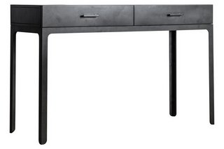 OTTINGE 2 DRAWER DESK IN CHARCOAL METAL FINISH - RRP £699: LOCATION - B2