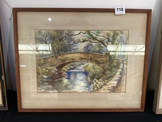 ORIGINAL WATERCOLOUR BY CONRAD H.R. CARELLI 1869-1956, LAKE DISTRICT SCENE, DATED 1950, FRAMED AND GLAZED: LOCATION - PB