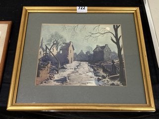 ORIGINAL WATERCOLOUR BY HARRY BRACKEN, WAR RUINS, SIGNED AND DATED 1947, FRAMED AND GLAZED: LOCATION - PB