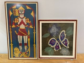 QTY OF ASSORTED FRAMED ART, MAINLY TAPESTRIES: LOCATION - PB