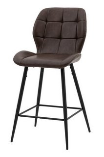 MANFORD BAR STOOL IN BROWN LEATHER AND BLACK: LOCATION - B3