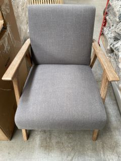 NEYLAND ARMCHAIR IN DARK GREY LINEN FINISH - RRP £625: LOCATION - B3