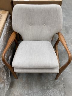 JENSEN ARMCHAIR IN NATURAL LINEN - RRP £625: LOCATION - B4