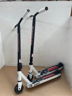 2 X MONGOOSE RISE 100 STUNT SCOOTERS IN WHITE - COMBINED RRP £120: LOCATION - BR4