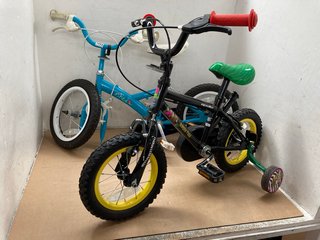 APOLLO KIDS JUNGLE PALS DESIGN BIKE WITH TRAINING WHEELS TO INCLUDE APOLLO KIDS PUSH BIKE IN BLUE: LOCATION - BR4