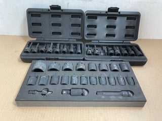 3 X ASSORTED TOOL KITS TO INCLUDE 22 PIECE IMPACT SOCKET SET - 2/3 COMPLETE: LOCATION - BR6