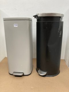 JOHN LEWIS & PARTNERS SQUARE PEDAL BIN IN LIGHT GREY TO ALSO INCLUDE JOHN LEWIS & PARTNERS ROUND PEDAL BIN IN BLACK: LOCATION - BR14