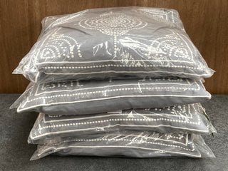 4 X SIMPLY GREEN MORELIA CUSHIONS IN SLATE BLUE - COMBINED RRP £120: LOCATION - BR7