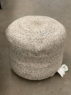 JOHN LEWIS & PARTNERS OUTDOOR BRAIDED POUFFE IN GREY: LOCATION - CT8