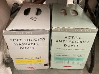 JOHN LEWIS & PARTNERS ACTIVE ANTI ALLERGY DOUBLE DUVET TO INCLUDE SOFT TOUCH WASHABLE DOUBLE DUVET: LOCATION - CT8