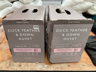 2 X JOHN LEWIS & PARTNERS NATURAL DUCK FEATHER & DOWN DUVETS - SIZES KINGSIZE AND DOUBLE: LOCATION - DT7