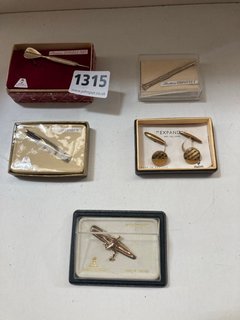 5 X VINTAGE STRATTON CUFFLINKS, TIE PINS ETC: LOCATION - CR