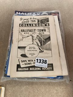 ASSORTED VINTAGE HALIFAX TOWN FOOTBALL PROGRAMS: LOCATION - CR