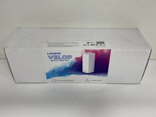 LINKSYS VELOP WH0301 WIFI ROUTER: MODEL NO WHW0301GC-UK (WITH BOX & ALL ACCESSORIES) [JPTM122084]. (SEALED UNIT). THIS PRODUCT IS FULLY FUNCTIONAL AND IS PART OF OUR PREMIUM TECH AND ELECTRONICS RANG