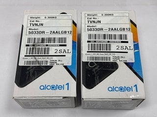 2 X TCL- ALCATEL 1 8 GB SMARTPHONE (ORIGINAL RRP - £90) IN VOLCANO BLACK: MODEL NO 5033D (WITH BOX & ALL ACCESSORIES) [JPTM121891]. THIS PRODUCT IS FULLY FUNCTIONAL AND IS PART OF OUR PREMIUM TECH AN