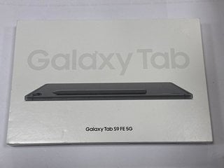 SAMSUNG GALAXY TAB S9 FE 5G 128 GB TABLET WITH WIFI (ORIGINAL RRP - £449) IN GRAY: MODEL NO SM-X516B (WITH BOX & ALL ACCESSORIES) [JPTM122096]. THIS PRODUCT IS FULLY FUNCTIONAL AND IS PART OF OUR PRE