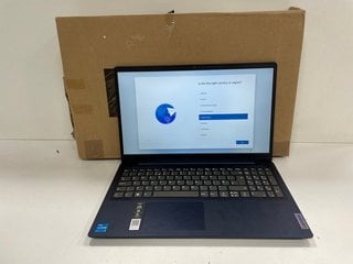 LENOVO IDEAPAD 3 120GB LAPTOP: MODEL NO 15ITL6 (BOXED WITH CHARGER, MINOR COSMETIC WEAR). 11TH GEN INTEL CORE I3-1115G4 @ 3.00 GHZ, 4GB RAM, 15.6" SCREEN, INTEL UHD GRAPHICS [JPTM122060]. THIS PRODUC