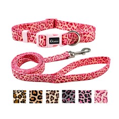 QUANTITY OF ASSORTED ITEMS TO INCLUDE OLAHIBI DOG COLLAR AND LEASH SET, LEOPARD PATTERN, POLYESTER MATERIAL, 150CM MATCHING LEASH, FOR MEDIUM DOGS.(M, PINK LEOPARD) RRP £447: LOCATION - A RACK