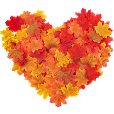 QUANTITY OF HAKACC FAKE AUTUMN LEAVES, 300 PCS ARTIFICIAL MAPLE LEAVES AUTUMN LEAVES FOR WEDDINGS AUTUMN PARTIES ART SCRAPBOOKING AND DECORATIONS - TOTAL RRP £250: LOCATION - A RACK