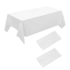 27 X ZERITLOLEN 2 PACKS WHITE TABLE CLOTH PARTY | 54X108 INCH | WHITE PLASTIC TABLE COVER PARTY | WHITE PLASTIC TABLECLOTH | PARTY TABLE CLOTH DISPOSABLE TABLECLOTHS FOR PARTIES | TABLE CLOTH WHITE -