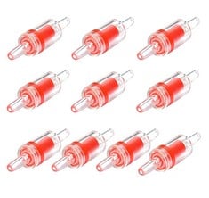 39 X YANGWEN 10 PCS AQUARIUM AIR PUMP CHECK VALVES RED CLEAR PLASTIC ONE WAY NON-RETURN CHECK VALVE FOR FISH TANK - TOTAL RRP £167: LOCATION - D RACK