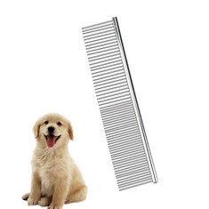 18 X BESSY SHOP STAINLESS STEEL HAIR COMB FOR PET GROOMING, METAL FUR DETANGLING TOOL FOR DOGS AND CATS: LOCATION - D RACK