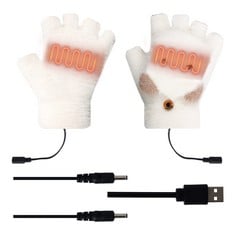 QUANTITY OF ASSORTED ITEMS TO INCLUDE 1 PAIR USB HEATED GLOVES ELECTRIC HEATING GLOVES FULL HALF FINGERS HEATING WARM GLOVES DOUBLE-SIDED HEATING GLOVES UNISEX WINTER MITTEN HANDS WARM LAPTOP PLUSH H