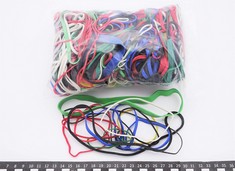 QUANTITY OF ASSORTED ITEMS TO INCLUDE PROGOM RUBBER BANDS, 500G - MULTIPLE COLORS, SIZES (30MM-200MM), WIDTHS (1.7MM-10MM): LOCATION - D RACK