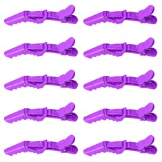 37 X 10PCS CROCODILE HAIR CLIPS PURPLE 10CM,WOMEN BARRETTE NON-SLIP SECTIONING CLAMP FOR THICK HAIR,PROFESSIONAL POSITIONING HAIRDRESSING CLIPS FOR STYLING HAIR SALON (PURPLE) - TOTAL RRP £154: LOCAT