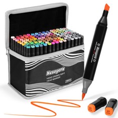 5 X NESARC ALCOHOL BASED MARKERS 120 COLORS GRAPHIC MARKER PEN ART SKETCH TWIN MARKER PEN PERMANENT GRAFFITI COLORING PENS FOR DRAWING COLORING HIGHLIGHTING AND UNDERLINING (BLACK) - TOTAL RRP £162: