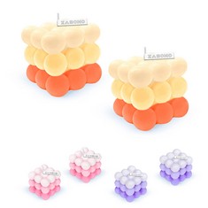 13 X BUBBLE CANDLE BUBBLE CANDLES HOME DECORATION BRIGHT CANDLE TRENDY CANDLES HANDMADE CUBE CANDLE FOR BEDROOM BATHROOM DECORATIONS AESTHETIC ABSTRACT DECOR SET (2 GRADIENT ORANGE, GRADIENT ORANGE)