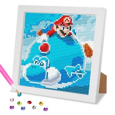 QUANTITY OF ASSORTED ITEMS TO INCLUDE MOGTAA MARIO DIAMOND PAINTING KITS FOR KIDS ADULTS WITH FRAME, CARTOON DIAMOND ART KITS FOR GIRLS BOYS, DIY DIAMOND DOTS ART PAINTING FOR HOME DECOR 7.1X7.1 INCH