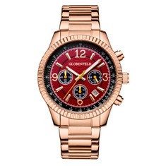 HAND ASSEMBLED GLOBENFELD LIMITED EDITION EXPEDIENT ROSE RED WATCH SKU:GF0004 RRP £415: LOCATION - A