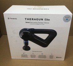 THERAGUN ELITE - HANDHELD ELECTRIC MASSAGE GUN - BLUETOOTH ENABLED PERCUSSION THERAPY DEVICE FOR ATHLETES - POWERFUL DEEP TISSUE MUSCLE MASSAGER WITH QUIET FORCE TECHNOLOGY - 4TH GENERATION - BLACK.: