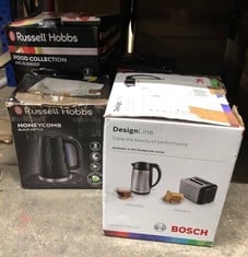 QUANTITY OF KITCHEN ITEMS TO INCLUDE RUSSELL HOBBS HONEYCOMB KETTLE: LOCATION - B