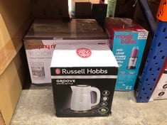 QUANTITY OF KITCHEN & APPLIANCES ITEMS TO INCLUDE RUSSELL HOBBS GROOVE ELECTRIC 1.7L CORDLESS KETTLE (FAST BOIL 3KW, WHITE TEXTURED PLASTIC WITH BRUSHED GOLD ACCENTS, REMOVABLE WASHABLE ANTI-SCALE FI