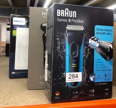 QUANTITY OF HEALTH & BEAUTY ITEMS TO INCLUDE BRAUN SERIES 3 PROSKIN ELECTRIC SHAVER, ELECTRIC RAZOR FOR MEN WITH POP UP PRECISION TRIMMER, BLACK/BLUE RAZOR, PACK OF 1: LOCATION - B