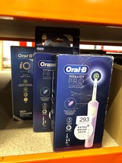 QUANTITY OF HEALTH & BEAUTY ITEMS TO INCLUDE ORAL-B VITALITY PRO ELECTRIC TOOTHBRUSHES FOR ADULTS, FATHERS DAY GIFTS FOR HIM / HER, 1 HANDLE, 2 TOOTHBRUSH HEADS, 3 BRUSHING MODES INCLUDING SENSITIVE