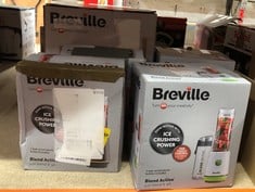 QUANTITY OF KITCHEN & APPLIANCES ITEMS TO INCLUDE BREVILLE BLEND ACTIVE PERSONAL BLENDER & SMOOTHIE MAKER | 350W | 2 PORTABLE BLEND ACTIVE BOTTLES (600ML) | LEAK PROOF LIDS | WHITE & GREEN [VBL246]: