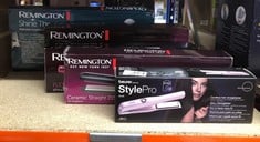 QUANTITY OF HEALTH & BEAUTY ITEMS TO INCLUDE REMINGTON SHINE THERAPY WIDE (45MM) FLOATING PLATE HAIR STRAIGHTENER WITH ADVANCED CERAMIC COATING INFUSED WITH MOROCCAN ARGAN OIL FOR SLEEK & SMOOTH GLID