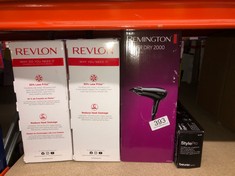 QUANTITY OF HEALTH & BEAUTY ITEMS TO INCLUDE REVLON ONE-STEP HAIR DRYER AND VOLUMIZER MID TO SHORT HAIR (ONE-STEP, 2-IN-1 STYLING TOOL, IONIC AND CERAMIC TECHNOLOGY, SMALLER OVAL DESIGN, MULTIPLE HEA