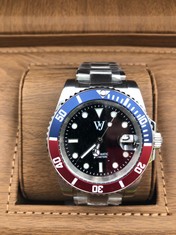 MENS WILLIAM JOURDAIN ULTRA DIVER - NH35 AUTOMATIC MOVEMENT - 200 METER WATER RESISTANT - STAINLESS STEEL CASE & STRAP - SAPPHIRE CRYSTAL: LOCATION - A