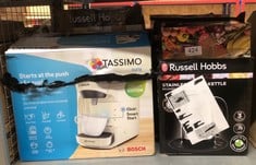 QUANTITY OF KITCHEN & APPLIANCES ITEMS TO INCLUDE RUSSELL HOBBS FOOD COLLECTION ELECTRIC HAND MIXER WITH 6 SPEEDS, EASY RELEASE BUTTON, FINGERTIP SPEED CONTROL, CHROME BEATERS, WRAP AROUND CORD STORA